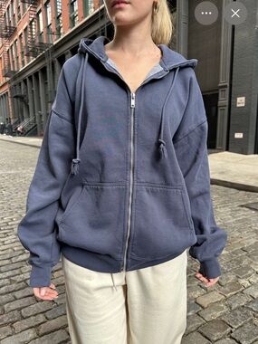Brandy Navy/ Dark Purple Zip-Up Hoodie Jacket